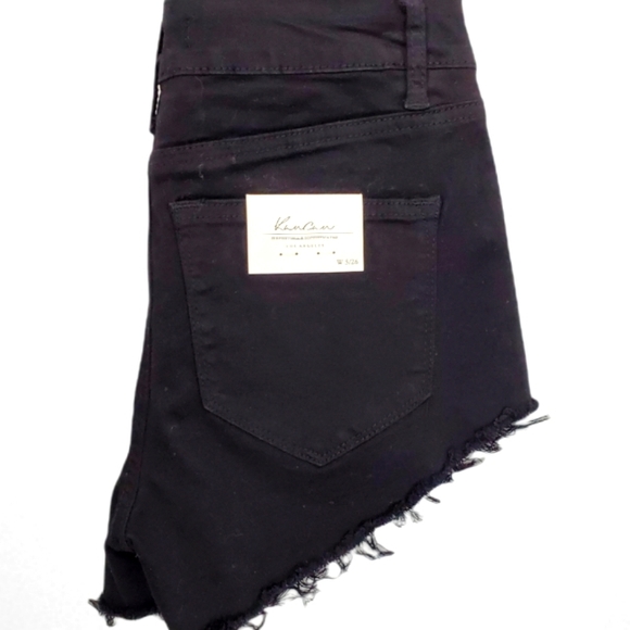 KanCan Black Freyed High Waisted denim short multiple sizes. Snug fitting - Picture 8 of 12